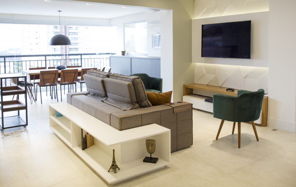 Sala de estar com varanda